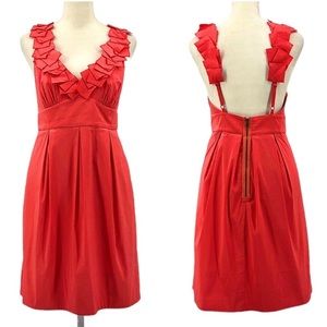 BCBG Max Azria Kerry Ruffle Strap low back dress in coral reef